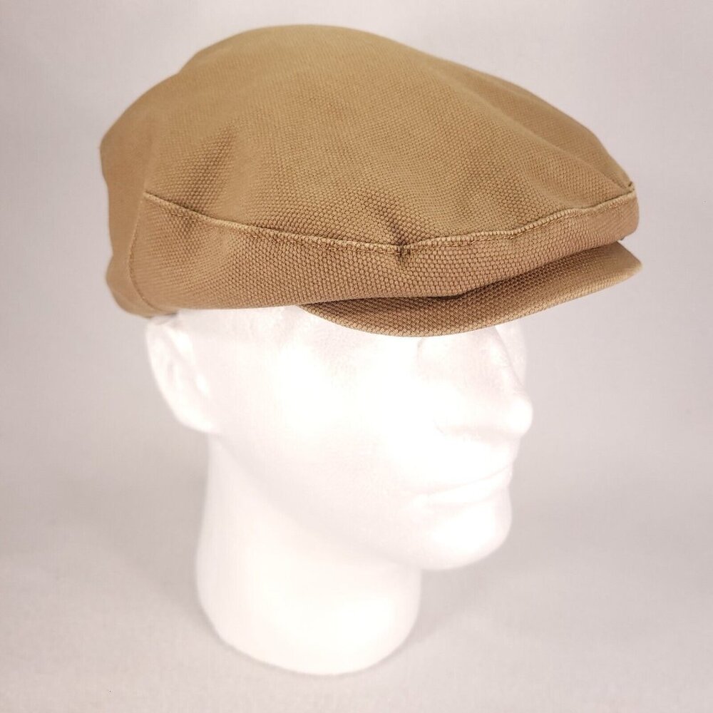 Duluth Trading Fire Hose Drivers Cap Newsboy Cabbie Cap Canvas Brown Mens Size M